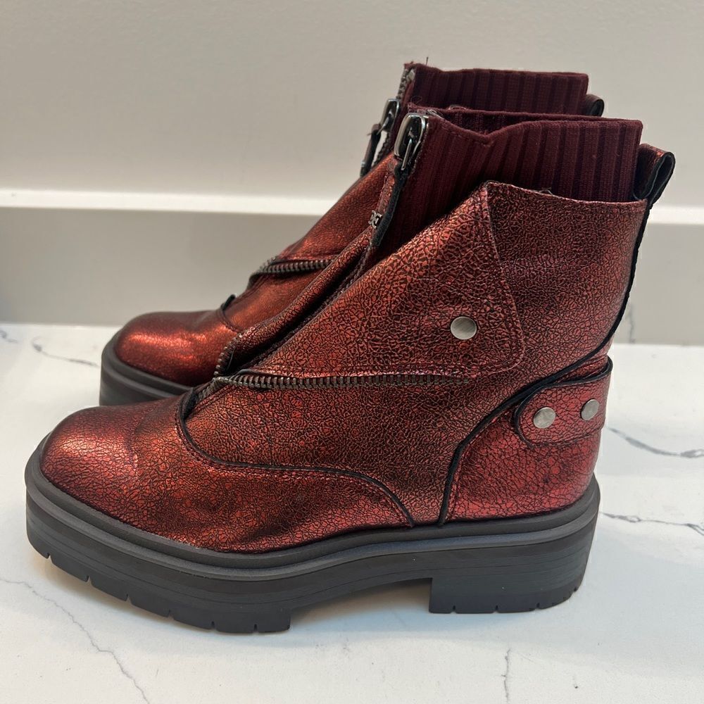 SAM EDELMAN Women's, Linds Zipper Boot Bordeaux Size 8.5 NWOB